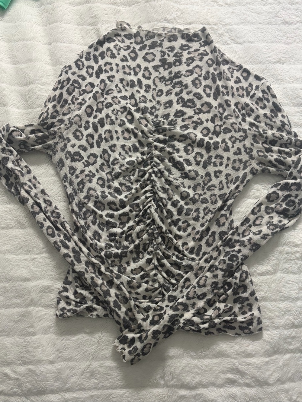 FP Mock Neck Ribbed Leopard Long Sleeve